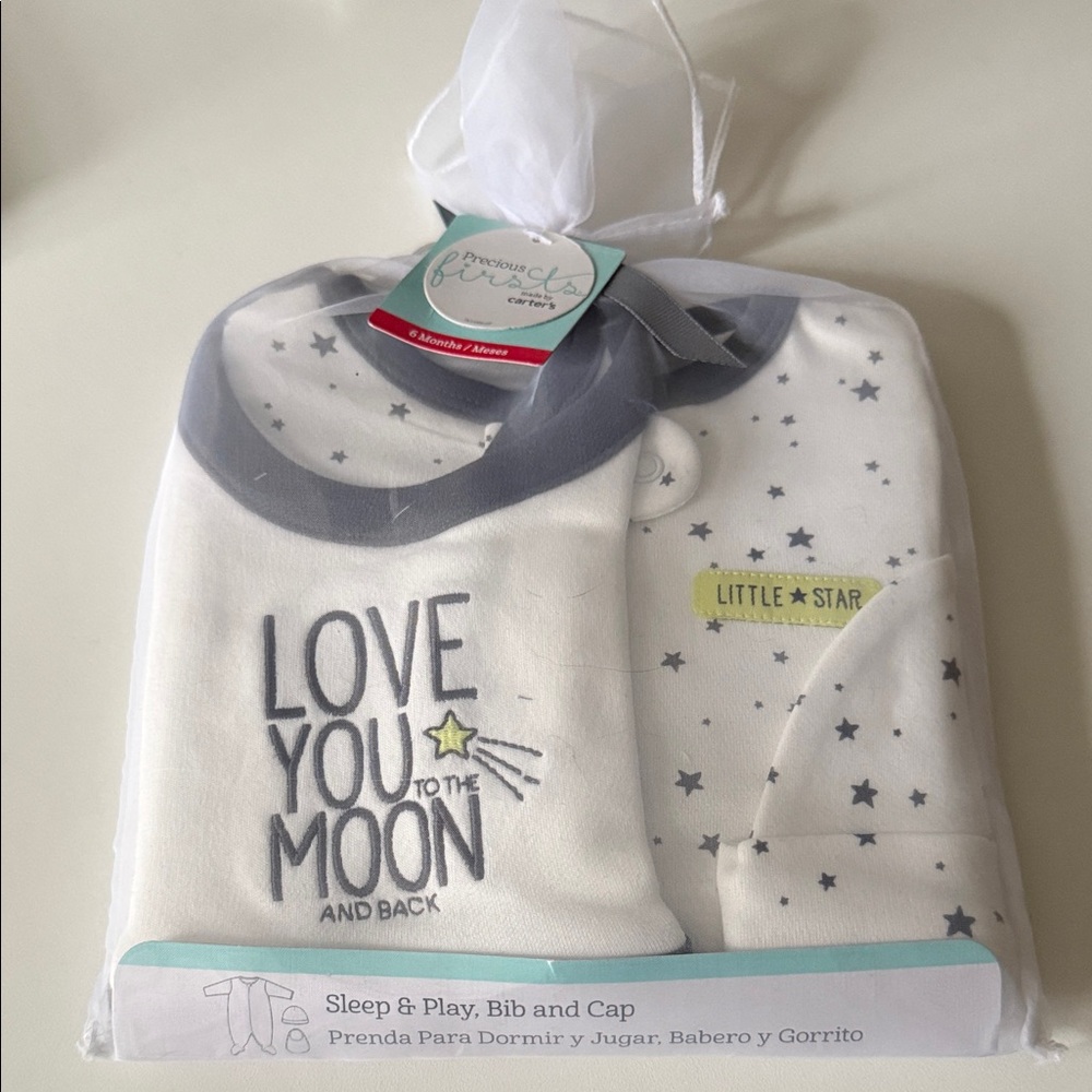 Carters Baby Sleep & Play Set with Bib and Cap